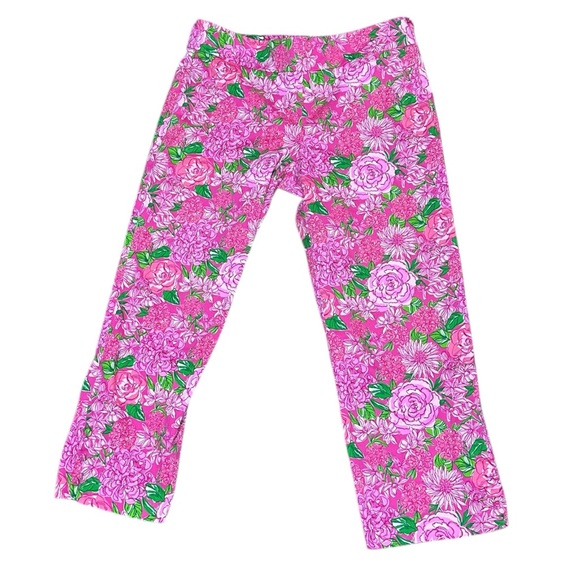 Lilly Pulitzer Side Zip Floral Palm Beach Fit Pants Size 10 - Picture 1 of 5